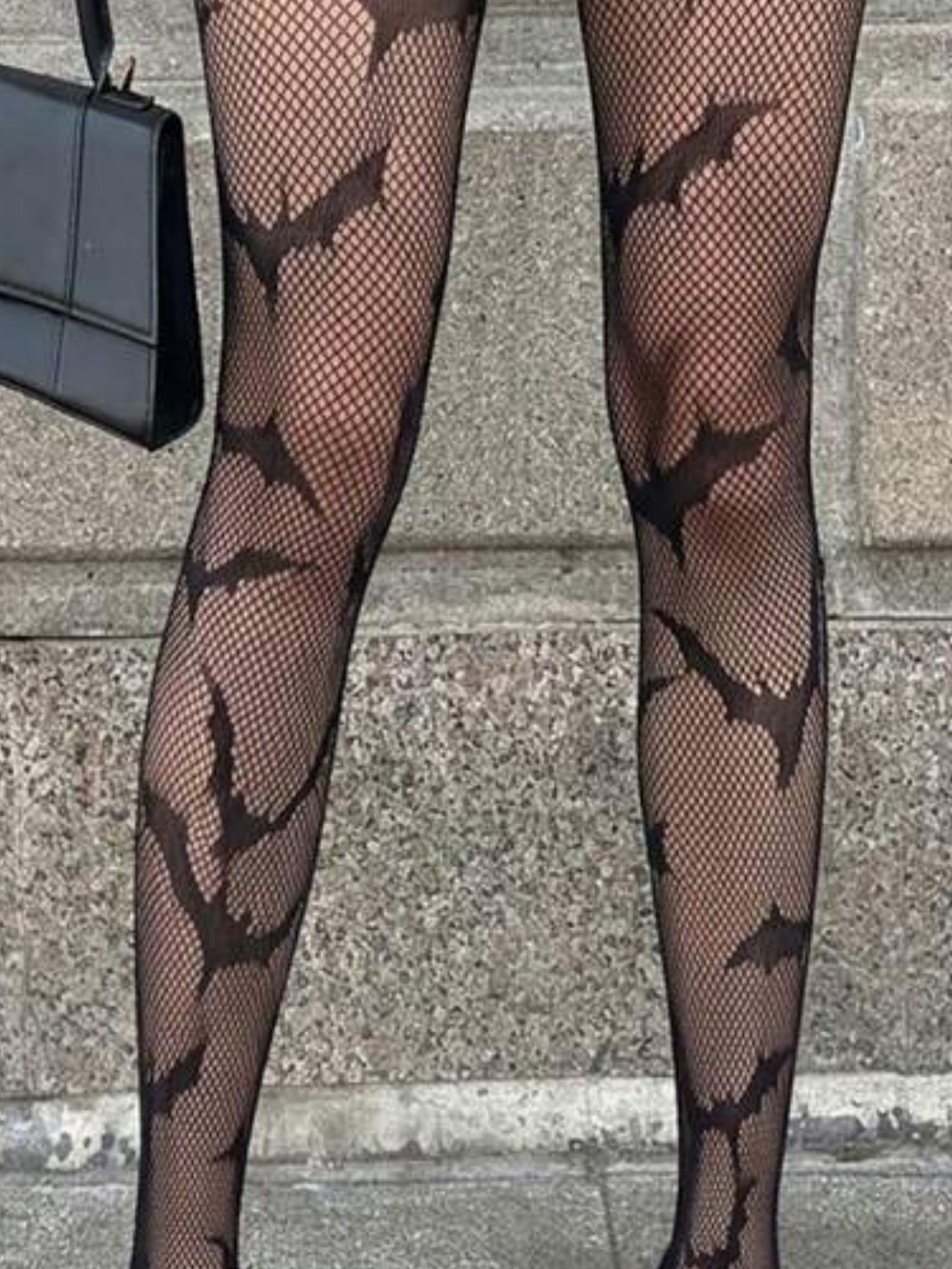 NWT Black bat pattern fishnet women tights XL Halloween party vampire witchy